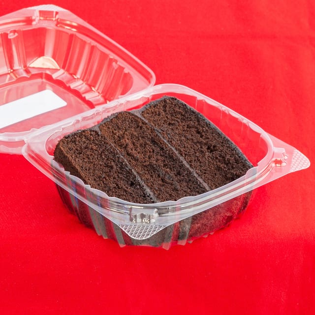 DOUBLE CHOCOLATE CAKE SLICE.